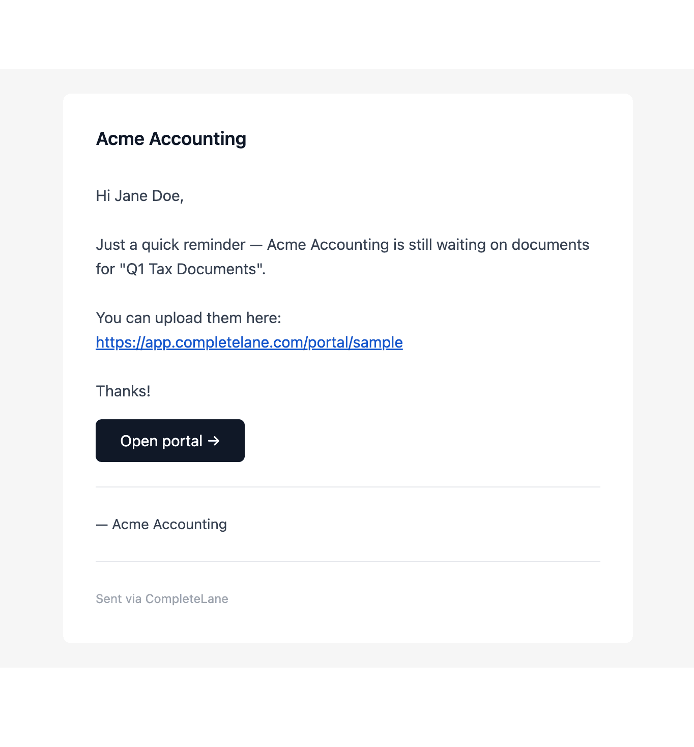 Reminder timeline showing scheduled email nudges